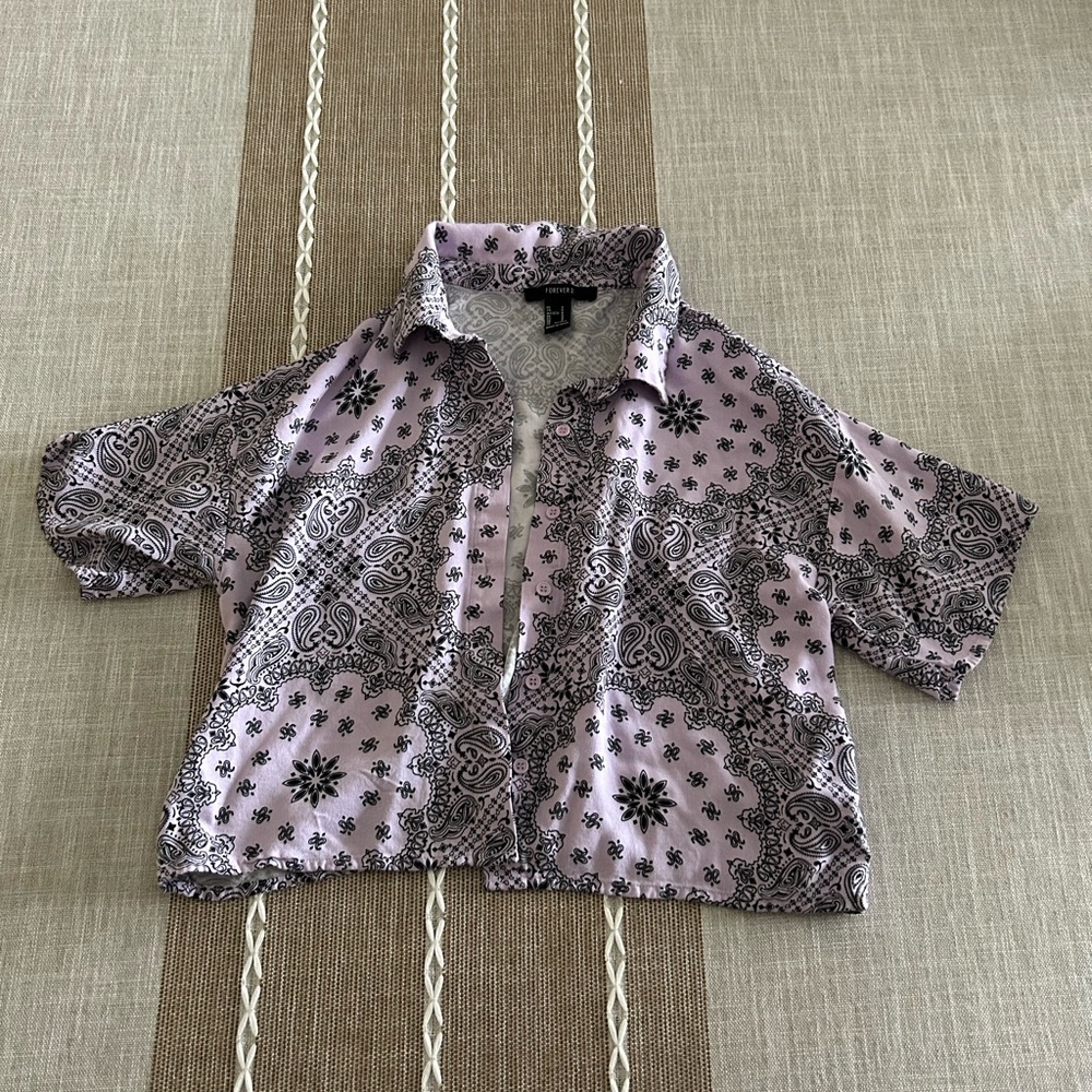 Crop top button up shirt